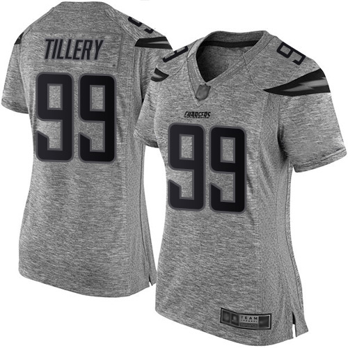 Nike Los Angeles Chargers #99 Jerry Tillery Gray Women’s Stitched NFL Limited Gridiron Gray Jersey