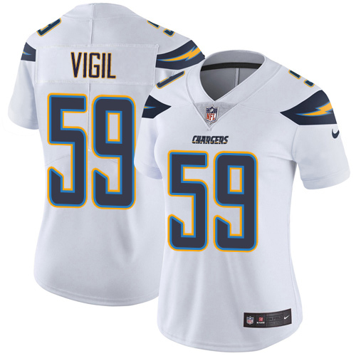 Nike Los Angeles Chargers #59 Nick Vigil White Women’s Stitched NFL Vapor Untouchable Limited Jersey