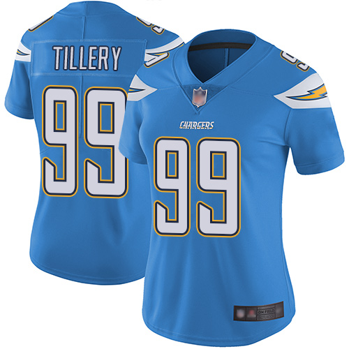 Nike Los Angeles Chargers #99 Jerry Tillery Electric Blue Alternate Women’s Stitched NFL Vapor Untouchable Limited Jersey