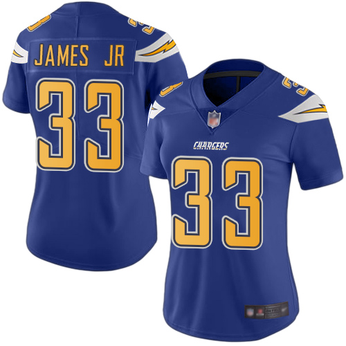 Nike Los Angeles Chargers #33 Derwin James Jr Electric Blue Women’s Stitched NFL Limited Rush Jersey