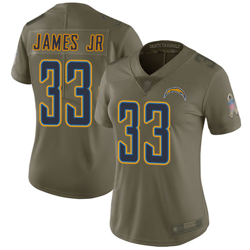 Nike Los Angeles Chargers #33 Derwin James Jr Olive Women’s Stitched NFL Limited 2017 Salute to Service Jersey