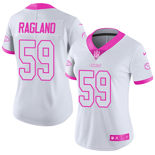 Nike Kansas City Chiefs #59 Reggie Ragland White/Pink Women’s Stitched NFL Limited Rush Fashion Jersey