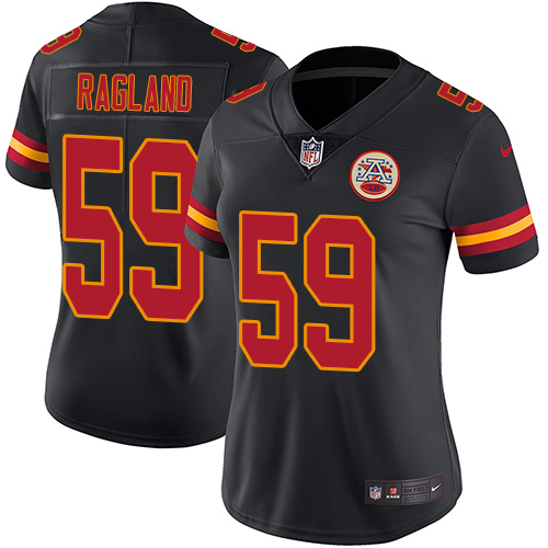 Nike Kansas City Chiefs #59 Reggie Ragland Black Women’s Stitched NFL Limited Rush Jersey