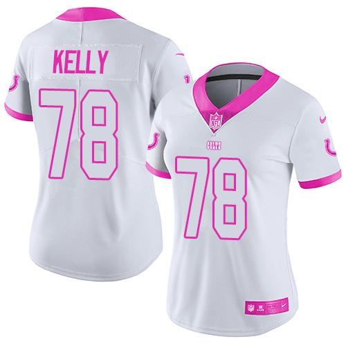 Nike Indianapolis Colts No78 Ryan Kelly Pink Women's Stitched NFL Limited Rush Fashion Jersey