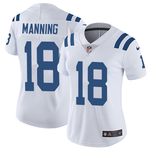 Nike Indianapolis Colts #18 Peyton Manning White Women’s Stitched NFL Vapor Untouchable Limited Jersey