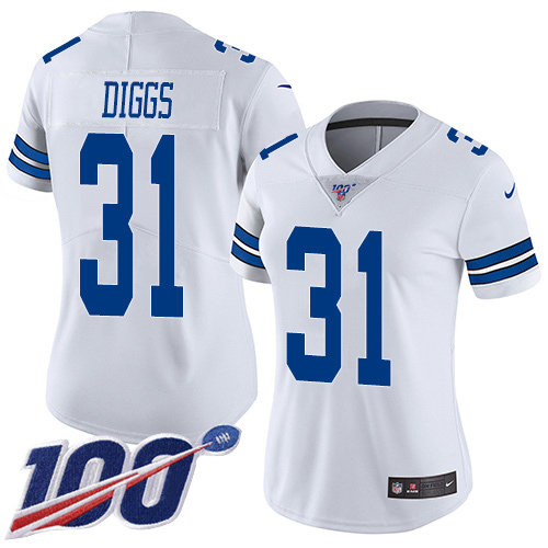 Nike Dallas Cowboys #31 Trevon Diggs White Women's Stitched NFL 100th  Season Vapor Untouchable Limited Jersey