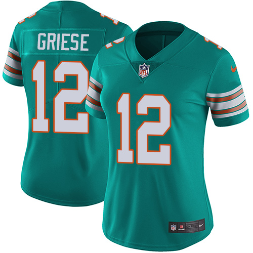 Nike Miami Dolphins #12 Bob Griese Aqua Green Alternate Women’s Stitched NFL Vapor Untouchable Limited Jersey