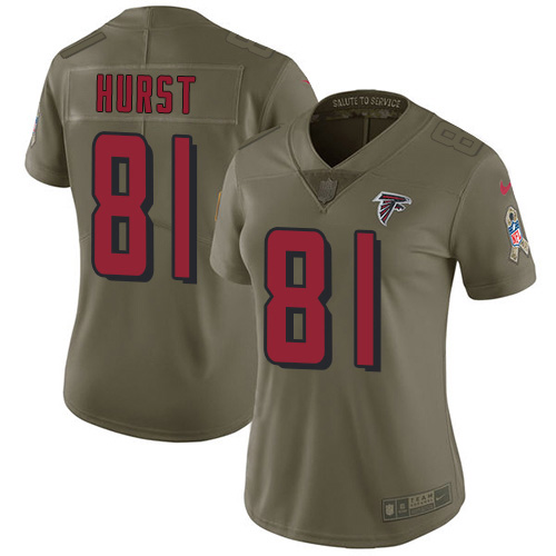 Nike Atlanta Falcons No81 Hayden Hurst Red Women's Stitched NFL Limited Rush 100th Season Jersey