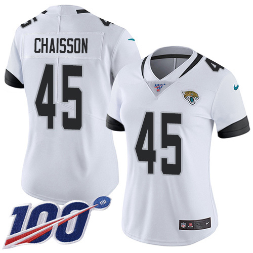 Nike Jacksonville Jaguars #45 K’Lavon Chaisson White Women’s Stitched NFL 100th Season Vapor Untouchable Limited Jersey