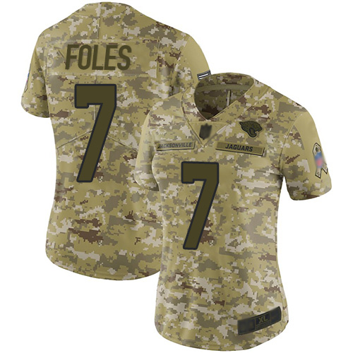 Nike Jacksonville Jaguars #7 Nick Foles Camo Women’s Stitched NFL Limited 2018 Salute to Service Jersey