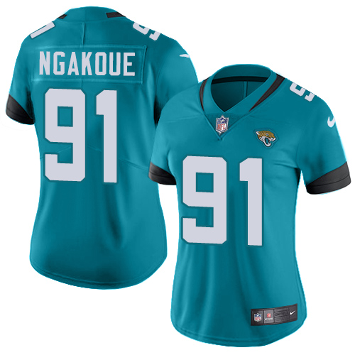 Nike Jacksonville Jaguars #91 Yannick Ngakoue Teal Green Alternate Women’s Stitched NFL Vapor Untouchable Limited Jersey