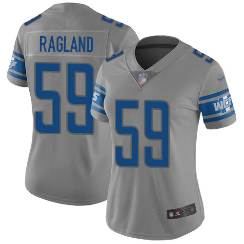Nike Detroit Lions #59 Reggie Ragland Gray Women’s Stitched NFL Limited Inverted Legend Jersey