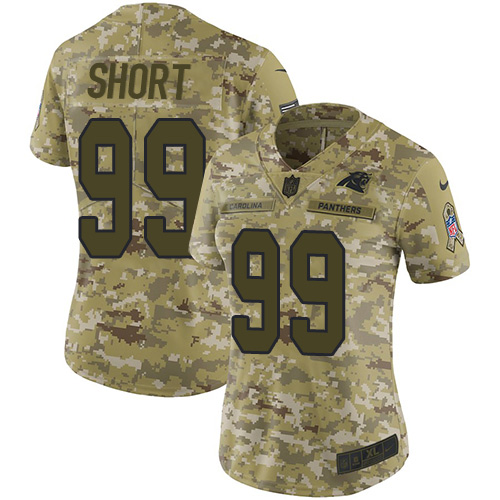 Nike Carolina Panthers No99 Kawann Short Camo Men's Stitched NFL Limited 2018 Salute To Service Jersey