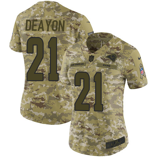 Nike Los Angeles Rams #21 Donte Deayon Camo Women’s Stitched NFL Limited 2018 Salute To Service Jersey