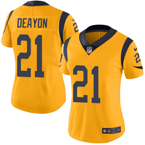 Nike Los Angeles Rams #21 Donte Deayon Gold Women’s Stitched NFL Limited Rush Jersey