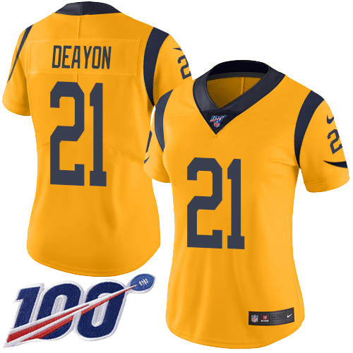 Nike Los Angeles Rams #21 Donte Deayon Gold Women’s Stitched NFL Limited Rush 100th Season Jersey
