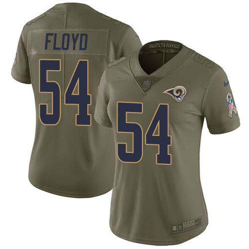 Nike Los Angeles Rams #54 Leonard Floyd Olive Women’s Stitched NFL Limited 2017 Salute To Service Jersey