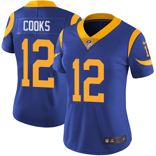 Nike Los Angeles Rams #12 Brandin Cooks Royal Blue Alternate Women’s Stitched NFL Vapor Untouchable Limited Jersey