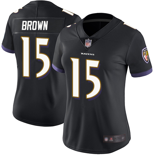 Nike Baltimore Ravens #15 Marquise Brown Black Alternate Women’s Stitched NFL Vapor Untouchable Limited Jersey