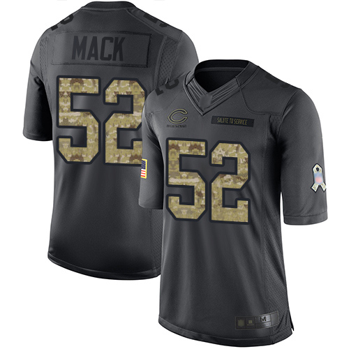 Nike Chicago Bears #52 Khalil Mack Black Youth Stitched NFL Limited 2016 Salute to Service Jersey
