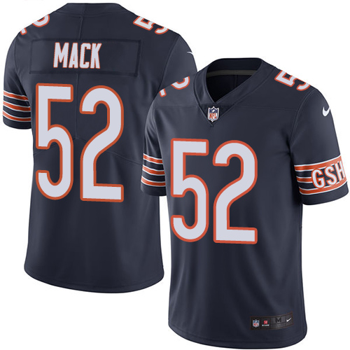 Nike Chicago Bears #52 Khalil Mack Navy Blue Team Color Youth Stitched NFL Vapor Untouchable Limited Jersey