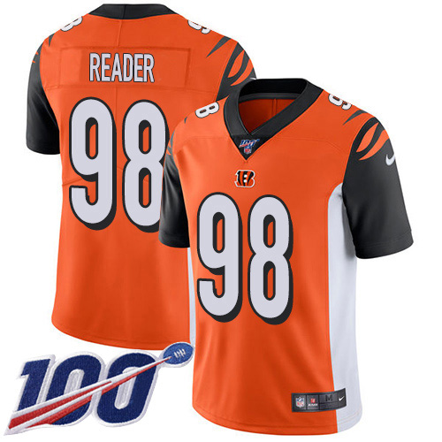 Nike Cincinnati Bengals #98 D.J. Reader Orange Alternate Youth Stitched NFL 100th Season Vapor Untouchable Limited Jersey