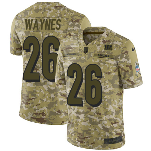Nike Cincinnati Bengals #26 Trae Waynes Camo Youth Stitched NFL Limited 2018 Salute To Service Jersey