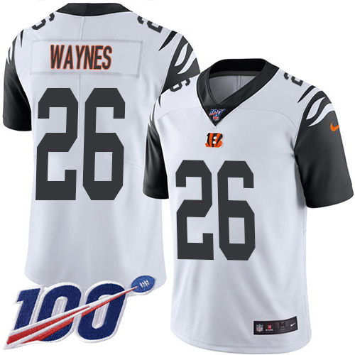 Nike Cincinnati Bengals #26 Trae Waynes White Youth Stitched NFL Limited Rush 100th Season Jersey