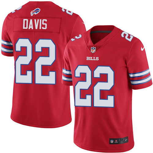 Nike Buffalo Bills #22 Vontae Davis Red Youth Stitched NFL Limited Rush Jersey