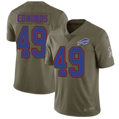 Nike Buffalo Bills #49 Tremaine Edmunds Olive Youth Stitched NFL Limited 2017 Salute to Service Jersey