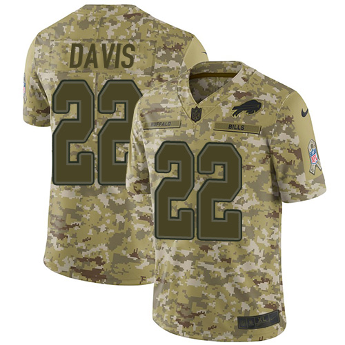 Nike Buffalo Bills #22 Vontae Davis Camo Youth Stitched NFL Limited 2018 Salute to Service Jersey