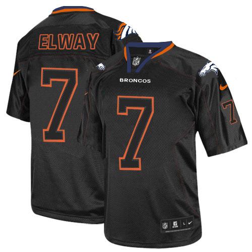 Nike Denver Broncos #7 John Elway Lights Out Black Youth Stitched NFL Elite Jersey