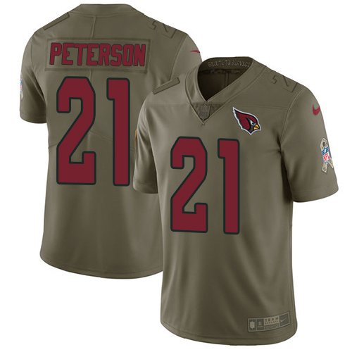 Nike Arizona Cardinals #21 Patrick Peterson Olive Youth Stitched NFL Limited 2017 Salute to Service Jersey
