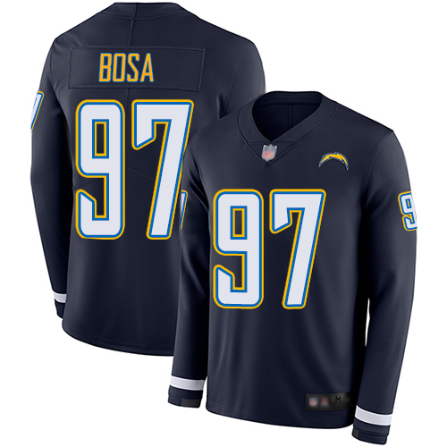 Nike Los Angeles Chargers #97 Joey Bosa Navy Blue Team Color Youth Stitched  NFL Limited Therma Long Sleeve Jersey