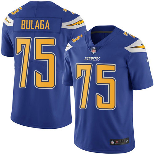 Nike Los Angeles Chargers No75 Bryan Bulaga Electric Blue Men's Stitched NFL Limited Rush Jersey