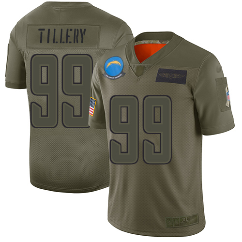 Nike Los Angeles Chargers #99 Jerry Tillery Camo Youth Stitched NFL Limited 2019 Salute to Service Jersey