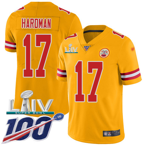 Nike Kansas City Chiefs No17 Mecole Hardman Gold Women's Super Bowl LV Bound Stitched NFL Limited Inverted Legend Jersey
