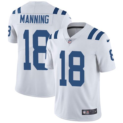 Nike Indianapolis Colts #18 Peyton Manning White Youth Stitched NFL Vapor Untouchable Limited Jersey