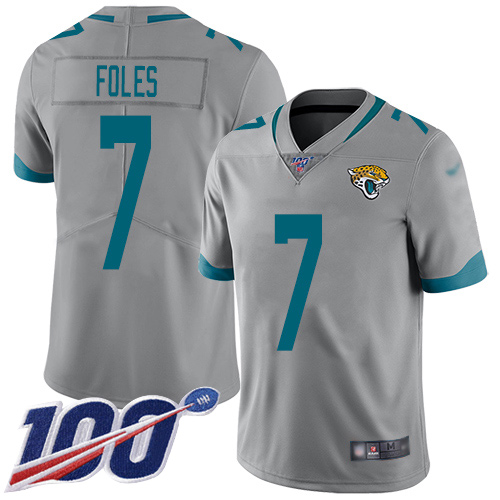 Nike Jacksonville Jaguars #7 Nick Foles Silver Youth Stitched NFL Limited Inverted Legend 100th Season Jersey