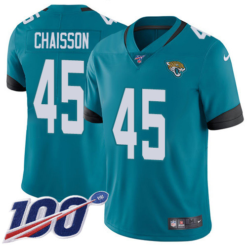 Nike Jacksonville Jaguars #45 K’Lavon Chaisson Teal Green Alternate Youth Stitched NFL 100th Season Vapor Untouchable Limited Jersey