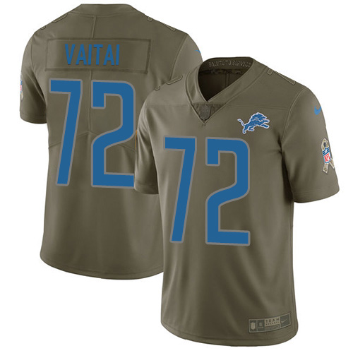 Nike Detroit Lions #72 Halapoulivaati Vaitai Olive Youth Stitched NFL Limited 2017 Salute To Service Jersey