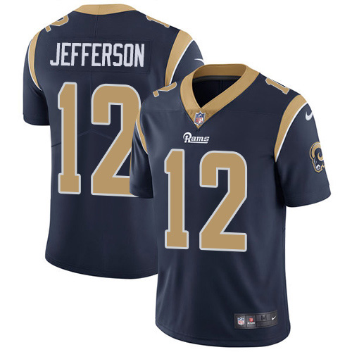 Nike Los Angeles Rams #12 Van Jefferson Navy Blue Team Color Youth Stitched NFL Vapor Untouchable Limited Jersey