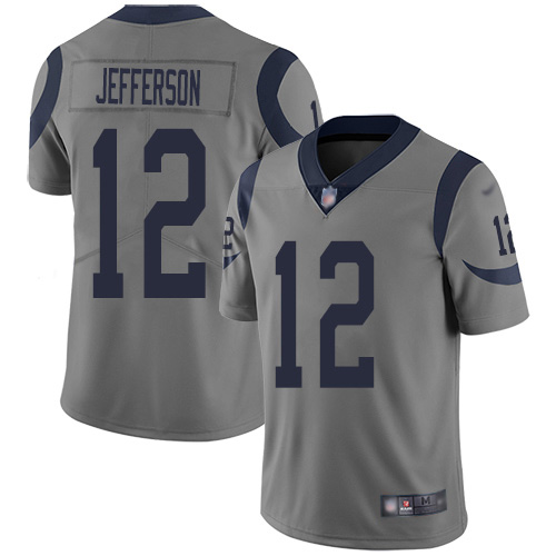 Nike Los Angeles Rams #12 Van Jefferson Gray Youth Stitched NFL Limited Inverted Legend Jersey