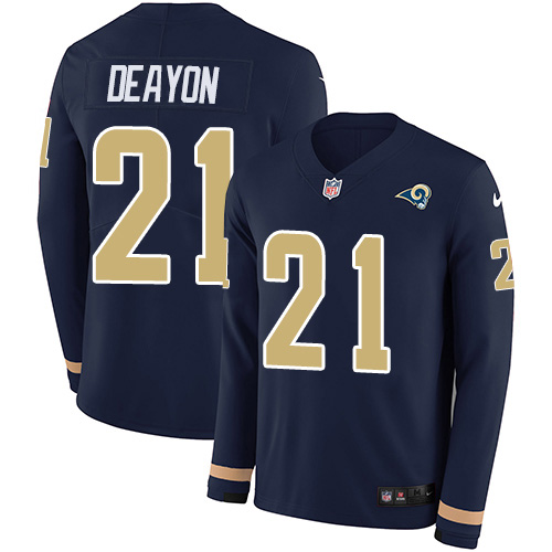 Nike Los Angeles Rams #21 Donte Deayon Navy Blue Team Color Youth Stitched NFL Limited Therma Long Sleeve Jersey