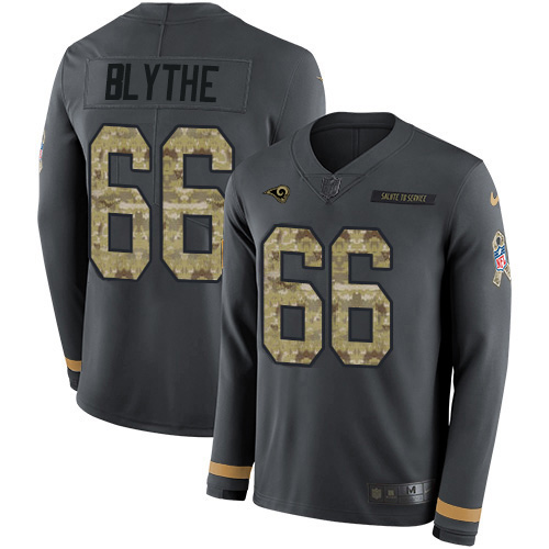 Nike Los Angeles Rams #66 Austin Blythe Anthracite Salute to Service Youth Stitched NFL Limited Therma Long Sleeve Jersey