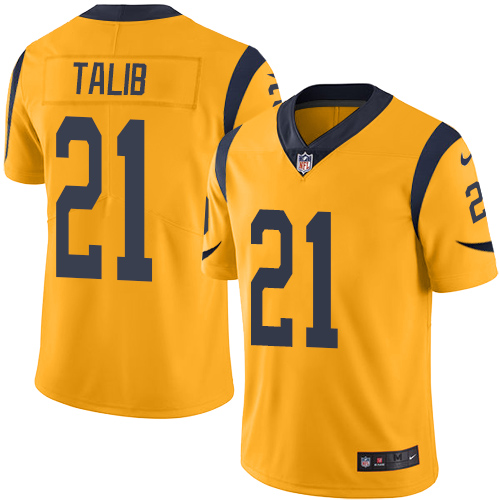 Nike Los Angeles Rams #21 Aqib Talib Gold Youth Stitched NFL Limited Rush Jersey