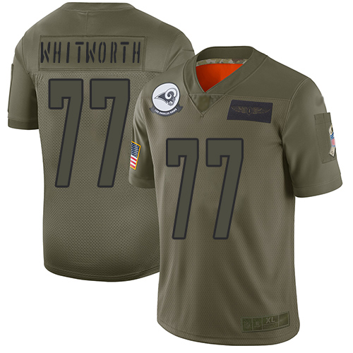 Nike Los Angeles Rams #77 Andrew Whitworth Camo Youth Stitched NFL Limited 2019 Salute to Service Jersey