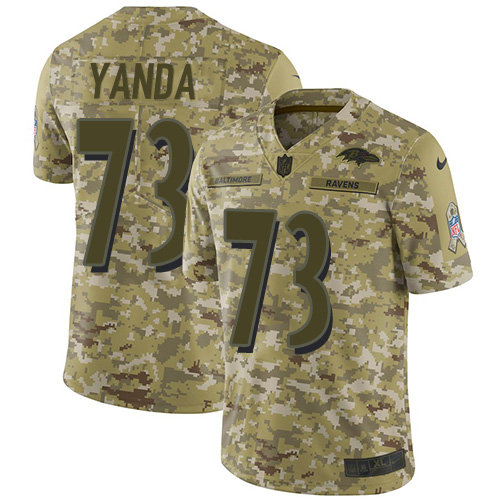 Nike Baltimore Ravens #73 Marshal Yanda Camo Youth Stitched NFL Limited 2018 Salute to Service Jersey