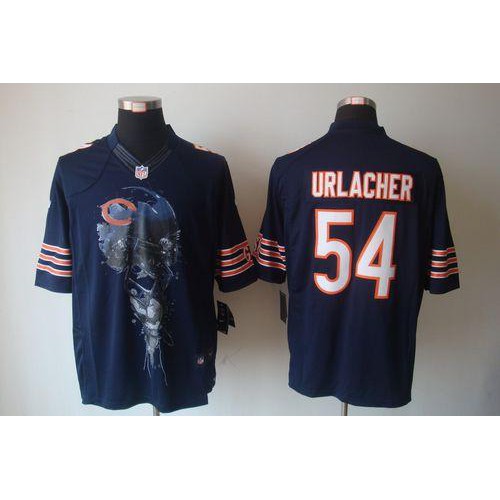 Nike Chicago Bears #54 Brian Urlacher Navy Blue Team Color Men’s Stitched NFL Helmet Tri-Blend Limited Jersey
