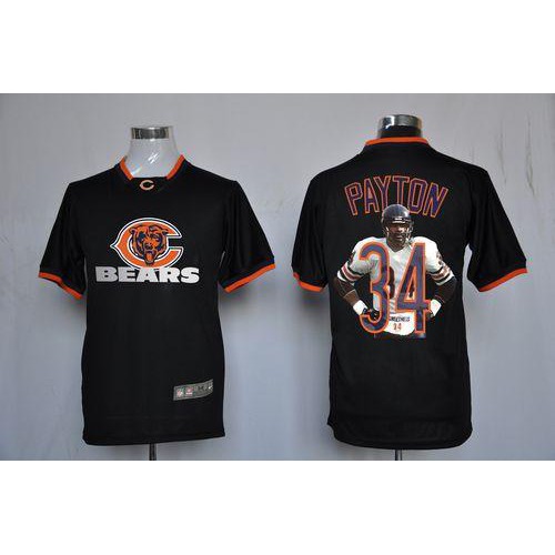 Nike Chicago Bears #34 Walter Payton Black Men’s NFL Game All Star Fashion Jersey